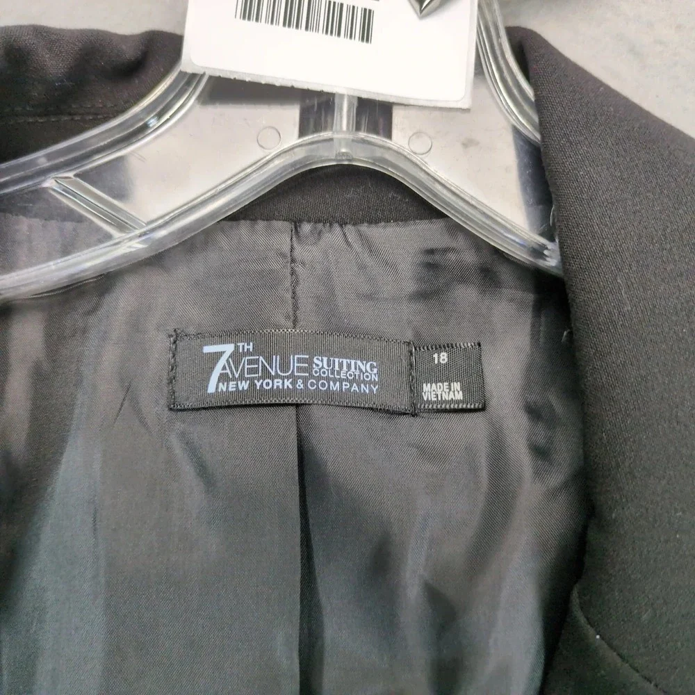 7th Avenue New York Black Blazer Jacket Womens 18 Career Office‎ Stretch Classic